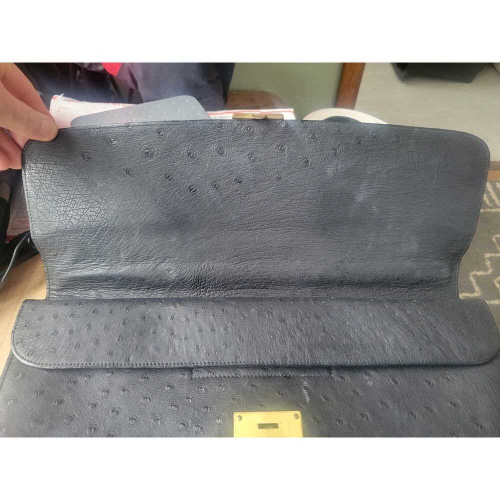Vintage Madler Ostrich Black Leather Full Size Briefcase - Picture 6 of 16